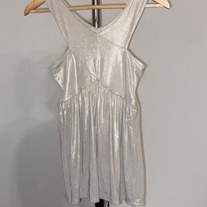 Silver Metallic Sleeveless top